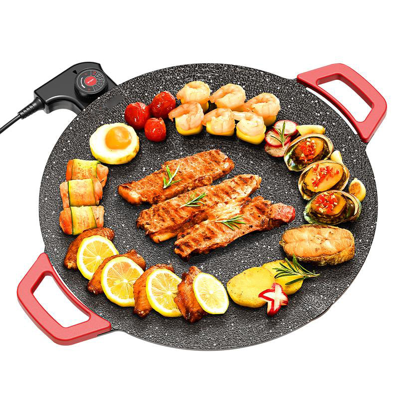 Portable Electric Korean BBQ Grill, Indoor Smokeless Grill, Non-stick Grill Pan, Adjustable Temperature Control, Nonstick Surface, Asador de Carne