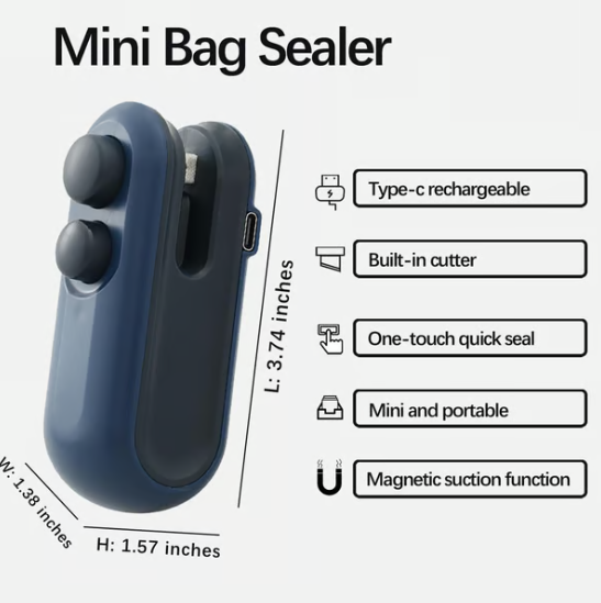 Mini Sealer Small Household Hand Pressure Sealer Portable Snack Plastic Bag Heat Sealing Machine