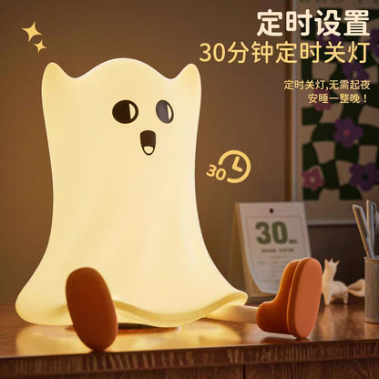 Halloween Pumpkin Night Light, Halloween Decorations Outdoor,Mini LED Pumpkin Lamp with 3 Level Dimmable, Nursery Nightlight for Kids, Silicone Rechargeable Bedside Touch Lamp, for Kids