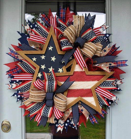 🌟Rustic Patriotic Stars Wreath